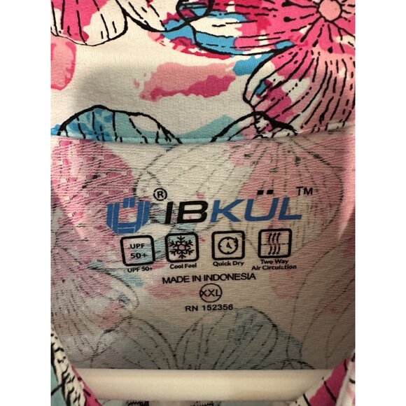 IBKUL Woman 2XL Long Sleeve Mock Neck Shirt Top Floral Stretch Golf Pickleball - Picture 4 of 7